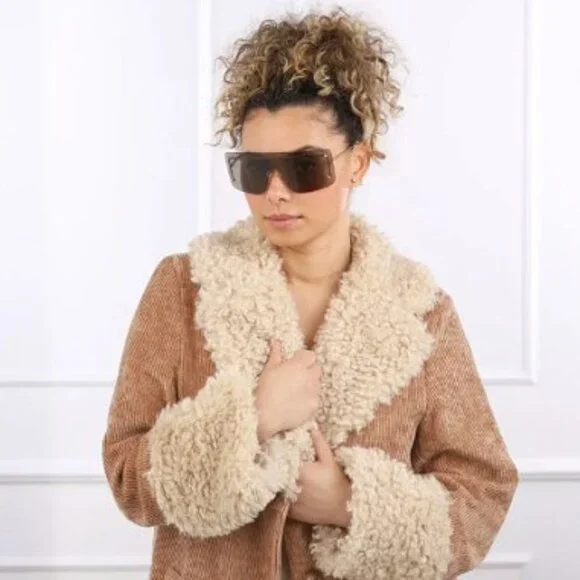 🕶️ New Alexander McQueen AM0412S 002 Sunglasses - Gold Frame, Brown Lenses - Picture 2 of 10